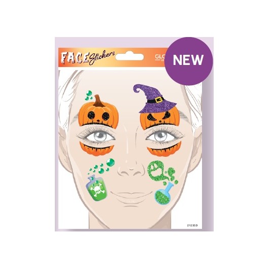 MASCARA DE AUTOCOLANTES HALLOWEEN ABÓBORAS E POÇAS