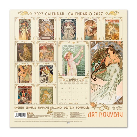 CALENDARIO 2027 30X30 ART NOUVEAU