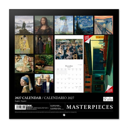 CALENDAR 2027 30X30 MASTERPIECES US