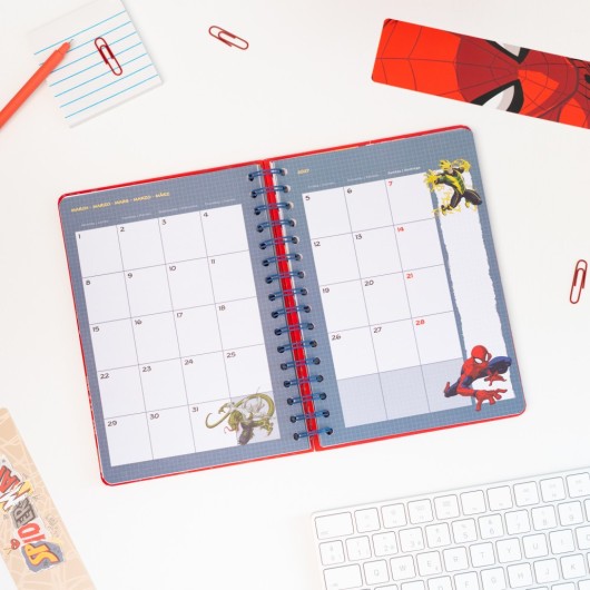 AGENDA ESCOLAR 2026/2027 SEMANAL A5 12 MESES MARVEL SPIDERMAN