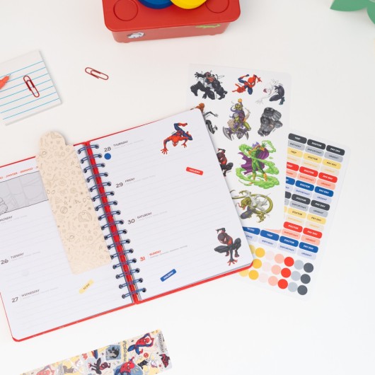 AGENDA ESCOLAR 2026/2027 SEMANAL A5 12 MESES MARVEL SPIDERMAN