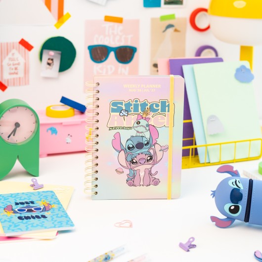 AGENDA ESCOLAR 2026/2027 SEMANAL A5 12 MESES DISNEY STITCH Y ANGEL