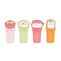 CONJUNTO DE 4 MARCADORES FLUORESCENTES COM TOPO PUSHEEN SUSHI ROLL