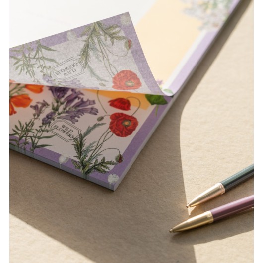 BLOCO PLANIFICADOR SEMANAL A3 BOTANICAL WILD FLOWERS ALEMÃO KOKONOTE