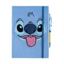 CADERNO A5 PREMIUM CAPA DE PELÚCIA A5 COM ESFEROGRÁFICA PROJECTORA DISNEY STITCH TROPICAL