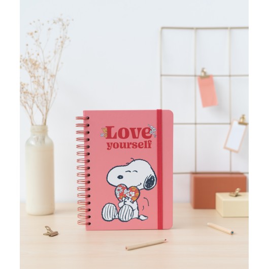 CUADERNO TAPA FORRADA A5 SNOOPY LOVE YOURSELF