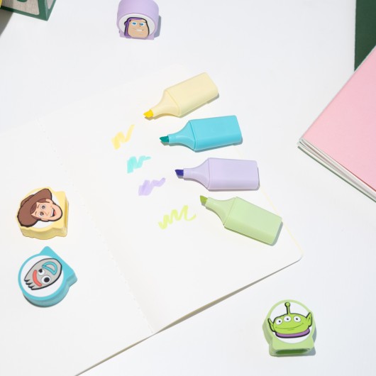 CONJUNTO DE 4 MARCADORES COM TOPPER DISNEY PIXAR TOY STORY