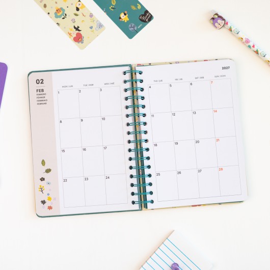 AGENDA ESCOLAR 2026/2027 SEMANAL A5 12 MESES BT21
