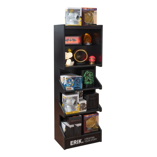 EXPOSITOR 5 PRATELEIRAS LAMPADAS PRETO ERIK SEM PRODUTOS INCLUÍDOS