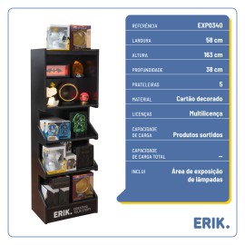 EXPOSITOR 5 PRATELEIRAS LAMPADAS PRETO ERIK SEM PRODUTOS INCLUÍDOS 2