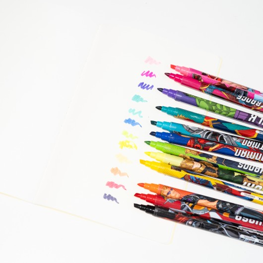 CONJUNTO DE 12 MARCADORES APAGAVEIS MARVEL VENGADORES